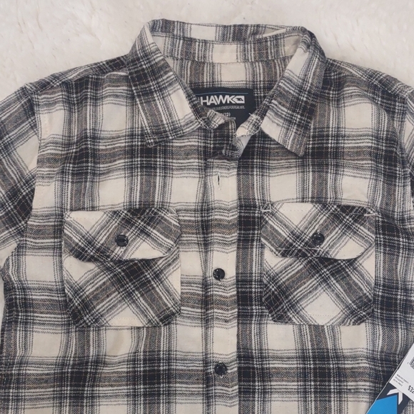 TONY HAWK Black and White , Brown Button Down Shirt Classic Plaid Design - Picture 15 of 17